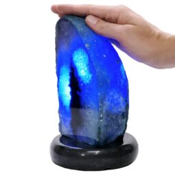 Pink Agate Crystal Lamp with Marble Base - Puple LED - T3289 | Crystal Factory
