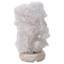 Clear Quartz Druze Lamp - White LED Bulb V72 | Crystal Factory