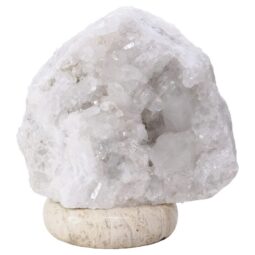 Clear Quartz Druze Lamp - White LED Bulb V74 | Crystal Factory