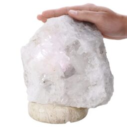 Clear Quartz Druze Lamp - White LED Bulb V74 | Crystal Factory