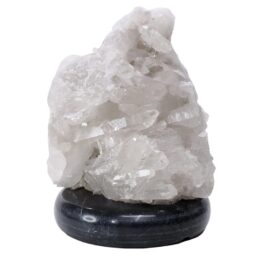 Clear Quartz Druze Lamp - White LED Bulb V75 | Crystal Factory