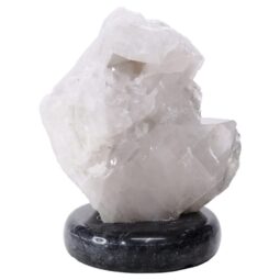 Clear Quartz Druze Lamp - White LED Bulb V76 | Crystal Factory