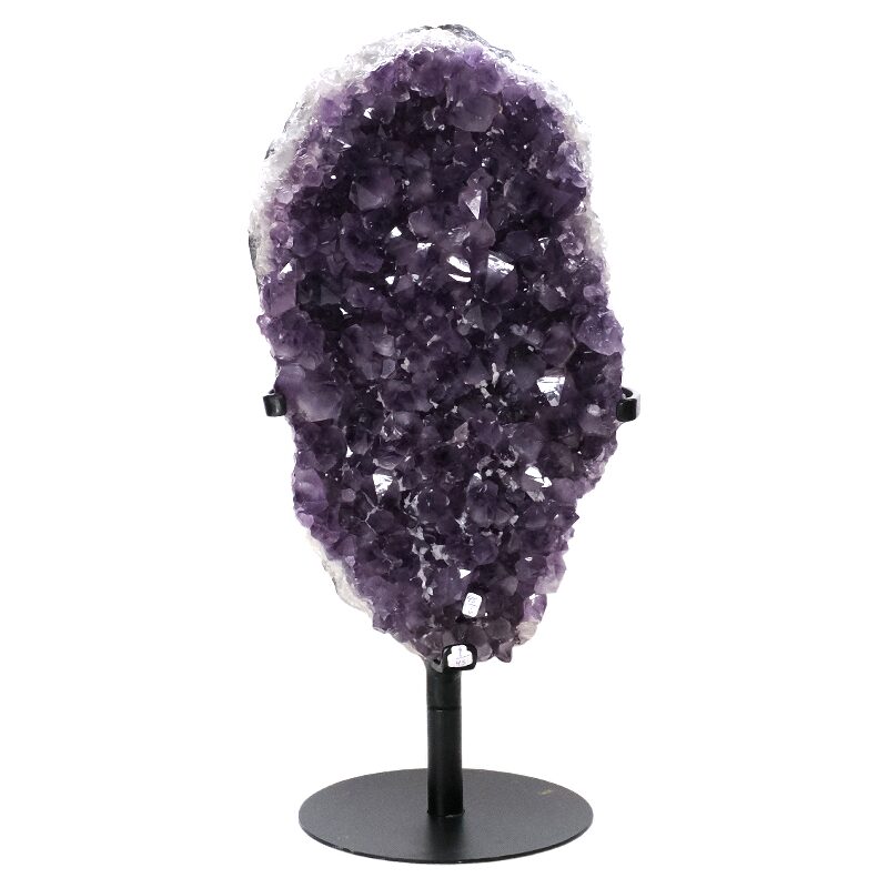 7.3kg Amethyst Druze Cluster on Rotating Stand H01 3 Amethyst Druze Cluster on Rotating Stand H01 | Crystal Factory