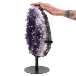 Amethyst Druze Cluster on Rotating Stand H02 | Crystal Factory