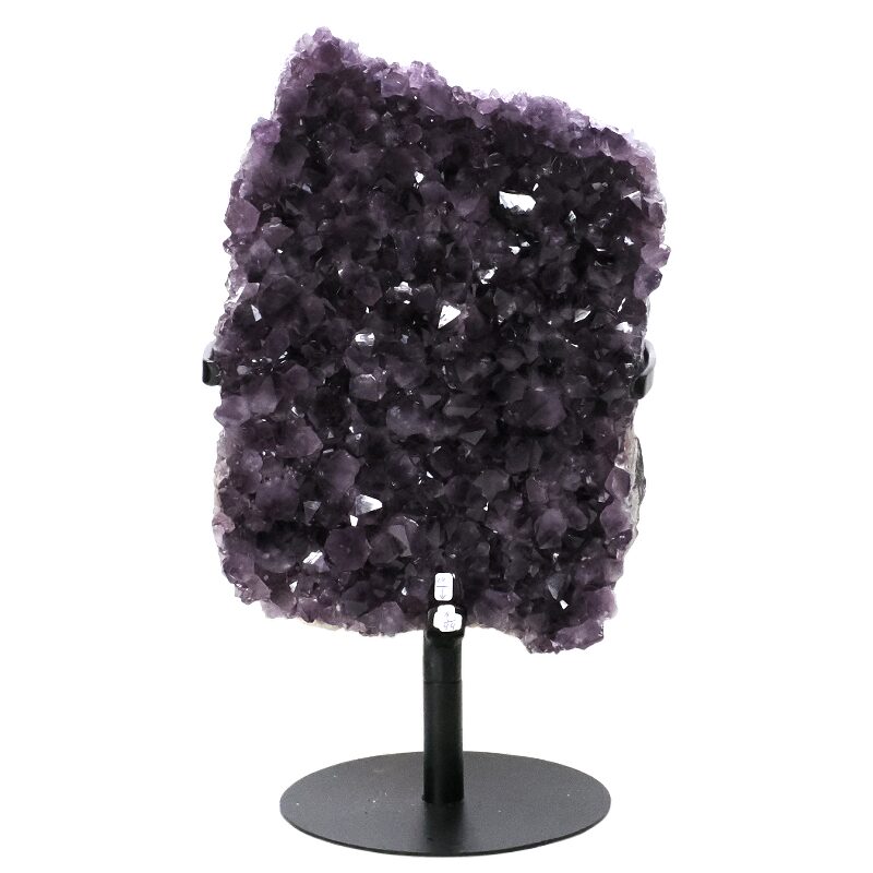 6.8kg Amethyst Druze Cluster on Rotating Stand H03 3 Amethyst Druze Cluster on Rotating Stand H03 | Crystal Factory