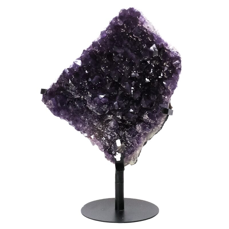 7.6kg Amethyst Druze Cluster on Rotating Stand H04 3 Amethyst Druze Cluster on Rotating Stand H04 | Crystal Factory