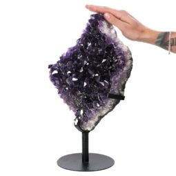 Amethyst Druze Cluster on Rotating Stand H04 | Crystal Factory