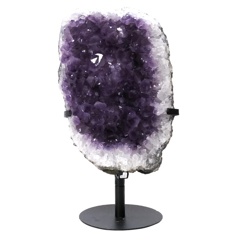 7.7kg Amethyst Druze Cluster on Rotating Stand H05 3 Amethyst Druze Cluster on Rotating Stand H05 | Crystal Factory