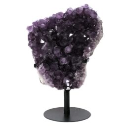 Amethyst Druze Cluster on Rotating Stand H06 | Crystal Factory