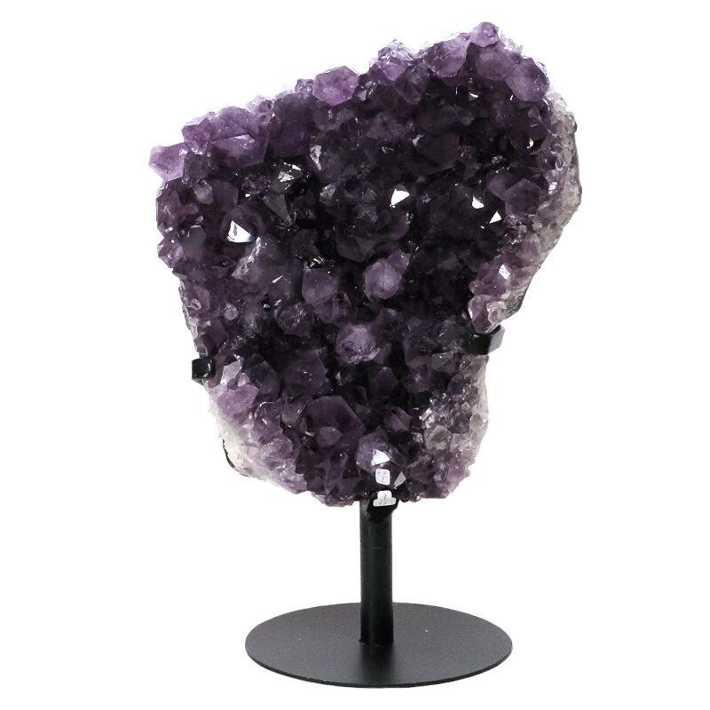 6.8kg Amethyst Druze Cluster on Rotating Stand H06 3 Amethyst Druze Cluster on Rotating Stand H06 | Crystal Factory