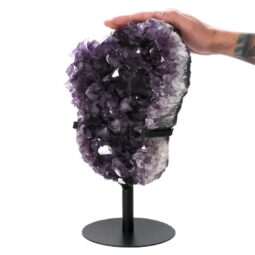 Amethyst Druze Cluster on Rotating Stand H06 | Crystal Factory