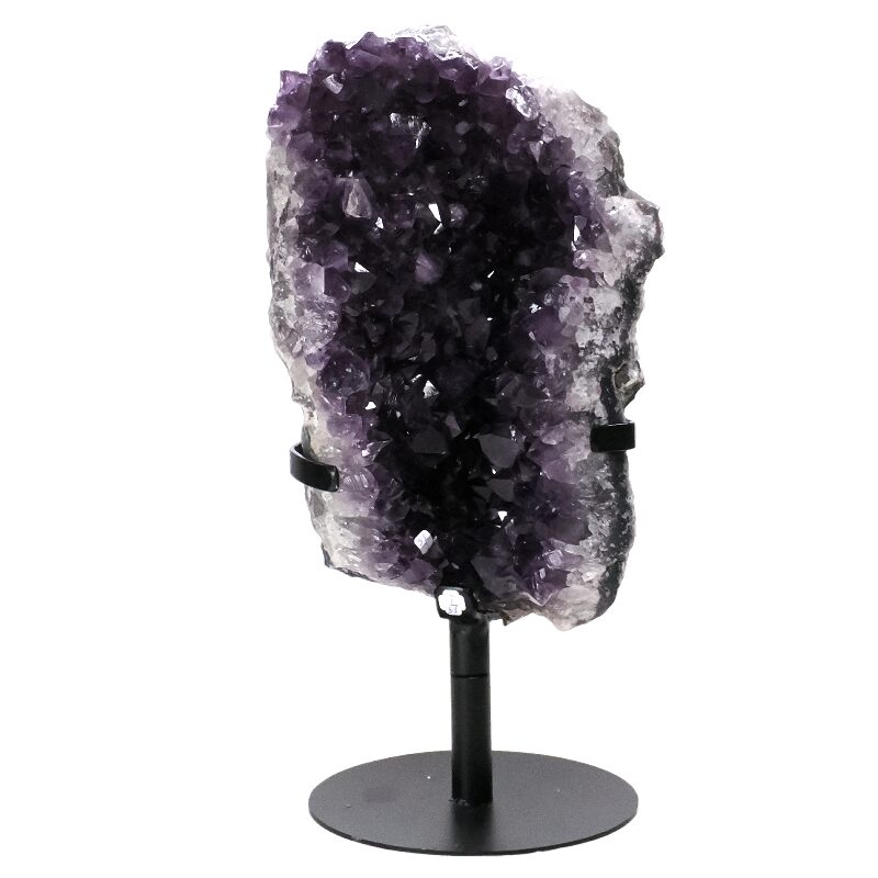 6.1kg Amethyst Druze Cluster on Rotating Stand H07 3 Amethyst Druze Cluster on Rotating Stand H07 | Crystal Factory