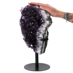 Amethyst Druze Cluster on Rotating Stand H07 | Crystal Factory