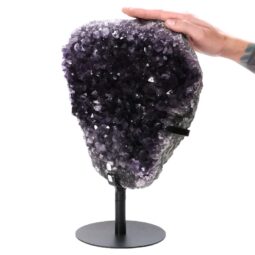 Amethyst Druze Cluster on Rotating Stand H09 | Crystal Factory