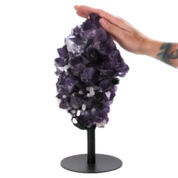 Amethyst Druze Cluster on Rotating Stand H11 | Crystal Factory