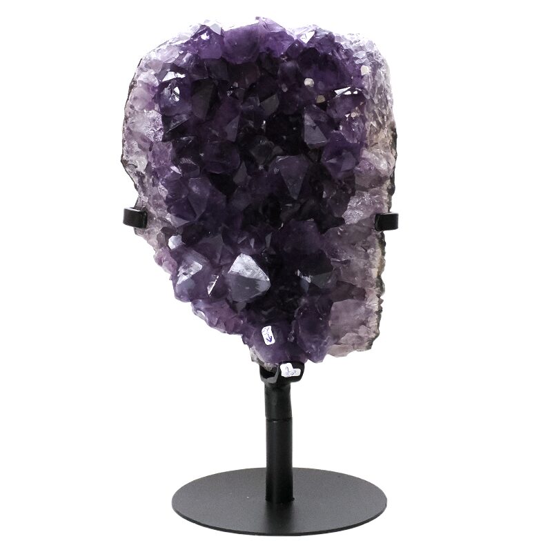 5.2kg Amethyst Druze Cluster on Rotating Stand H12 3 Amethyst Druze Cluster on Rotating Stand H12 | Crystal Factory