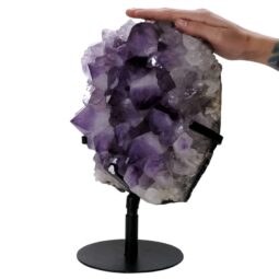 Amethyst Druze Cluster on Rotating Stand H13 | Crystal Factory