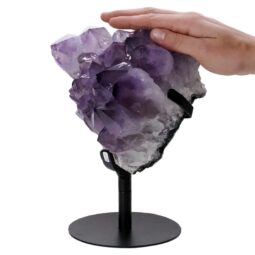 Amethyst Druze Cluster on Rotating Stand H14 | Crystal Factory
