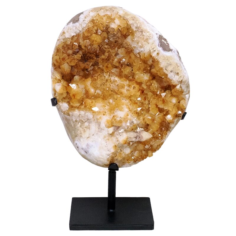 17kg Citrine Cluster on Metal Stand H16 3 Citrine Cluster on Metal Stand H16 | Crystal Factory