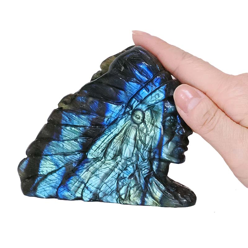 0.37kg Labradorite Warrior Bust Carving B917 4 Labradorite Warrior Bust Carving B917 | Crystal Factory