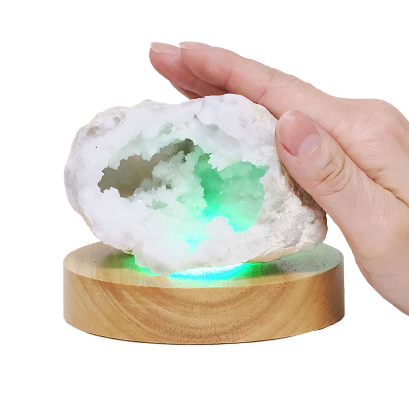 Mini Calcite Cluster With Multicolour LED Large Light Base V77 3 Mini Calcite Cluster With Multicolour LED Large Light Base V77 | Crystal Factory