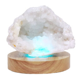 Mini Calcite Cluster With Multicolour LED Large Light Base V79 | Crystal Factory