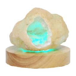 Mini Calcite Cluster With Multicolour LED Large Light Base V82 | Crystal Factory