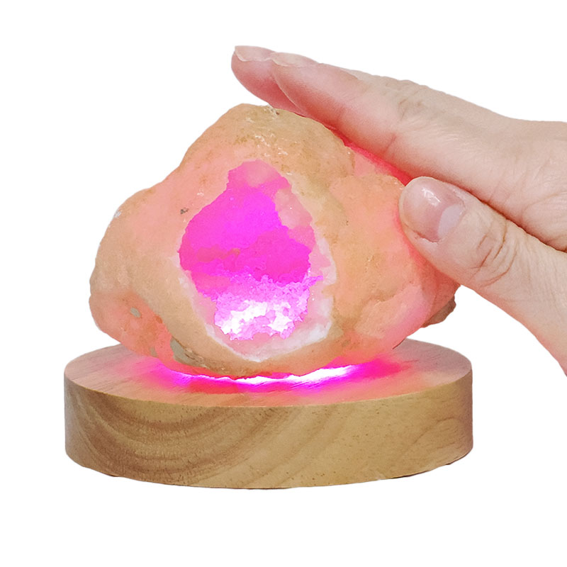 Mini Calcite Cluster With Multicolour LED Large Light Base V82 5 Mini Calcite Cluster With Multicolour LED Large Light Base V82 | Crystal Factory