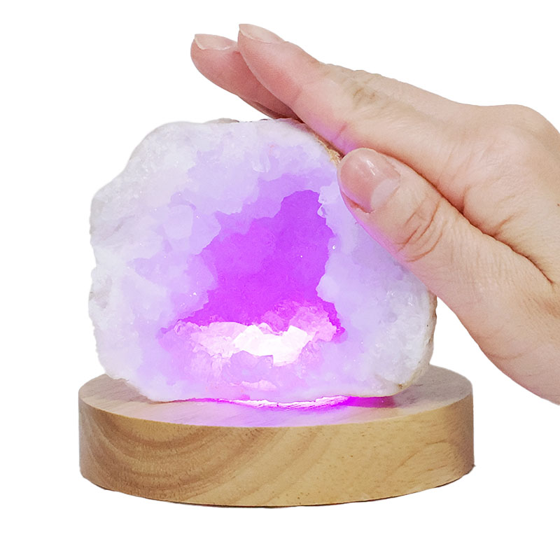 Mini Calcite Cluster With Multicolour LED Large Light Base V83 5 Mini Calcite Cluster With Multicolour LED Large Light Base V83 | Crystal Factory