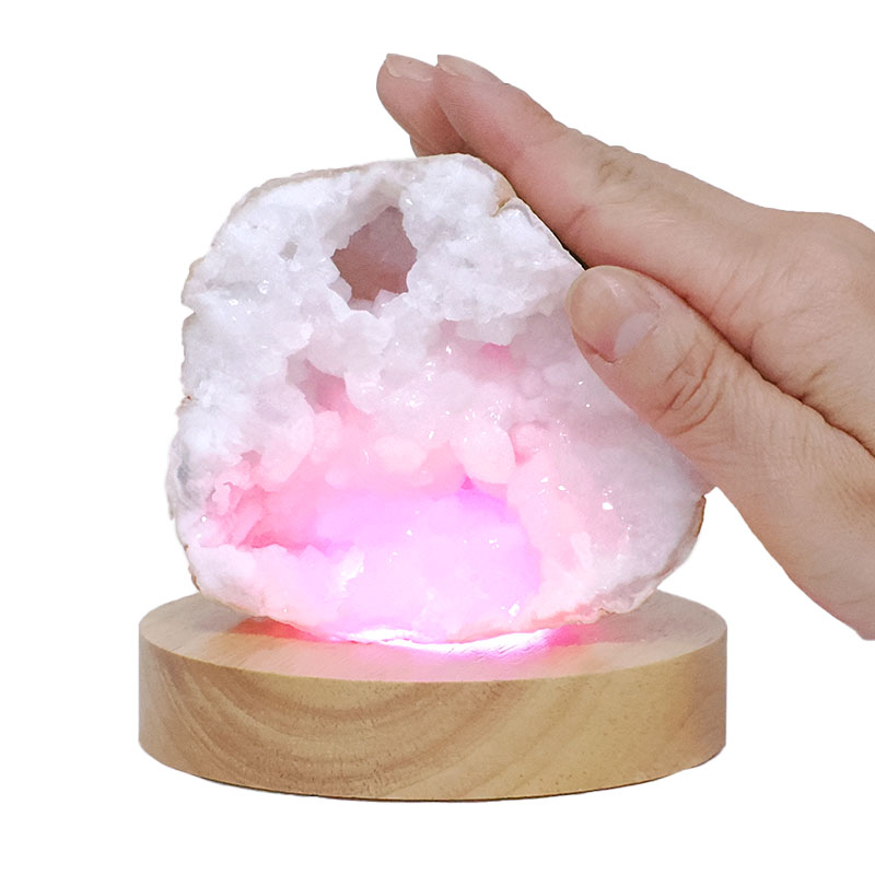 Mini Calcite Cluster With Multicolour LED Large Light Base V88 5 Mini Calcite Cluster With Multicolour LED Large Light Base V88 | Crystal Factory