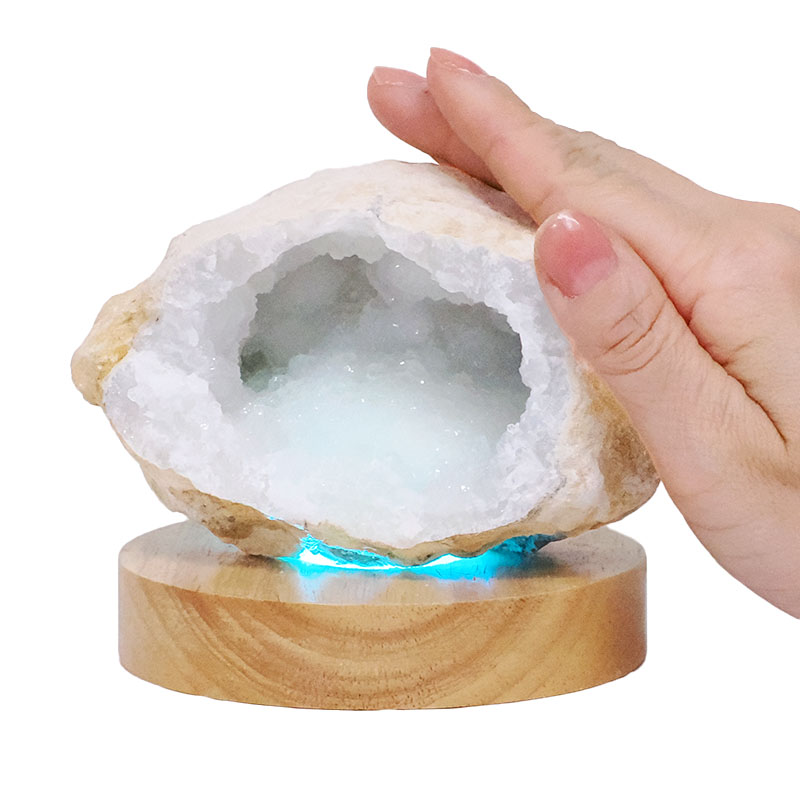 Mini Calcite Cluster With Multicolour LED Large Light Base X445 5 Mini Calcite Cluster With Multicolour LED Large Light Base X445 | Crystal Factory