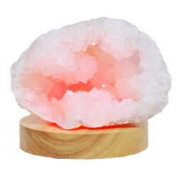 Mini Calcite Cluster With Multicolour LED Large Light Base X446 | Crystal Factory