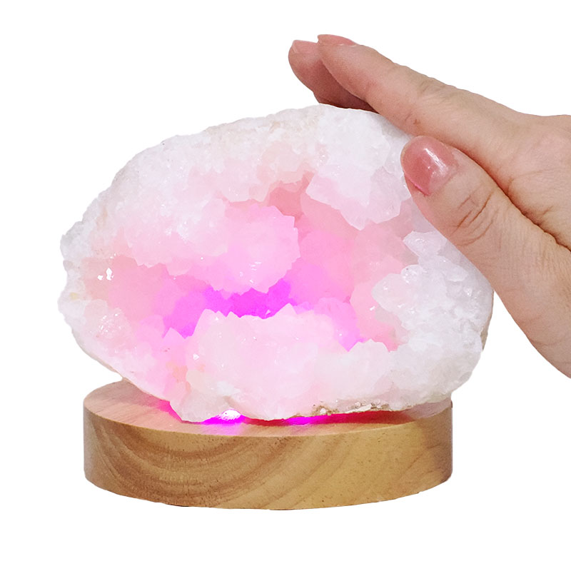 Mini Calcite Cluster With Multicolour LED Large Light Base X446 5 Mini Calcite Cluster With Multicolour LED Large Light Base X446 | Crystal Factory