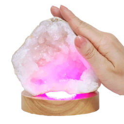 Mini Calcite Cluster With Multicolour LED Large Light Base X448 | Crystal Factory