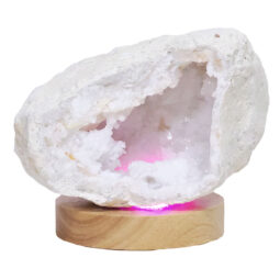 Mini Calcite Cluster With Multicolour LED Large Light Base X452 | Crystal Factory