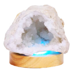 Mini Calcite Cluster With Multicolour LED Large Light Base X453 | Crystal Factory
