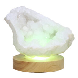Mini Calcite Cluster With Multicolour LED Large Light Base X454 | Crystal Factory
