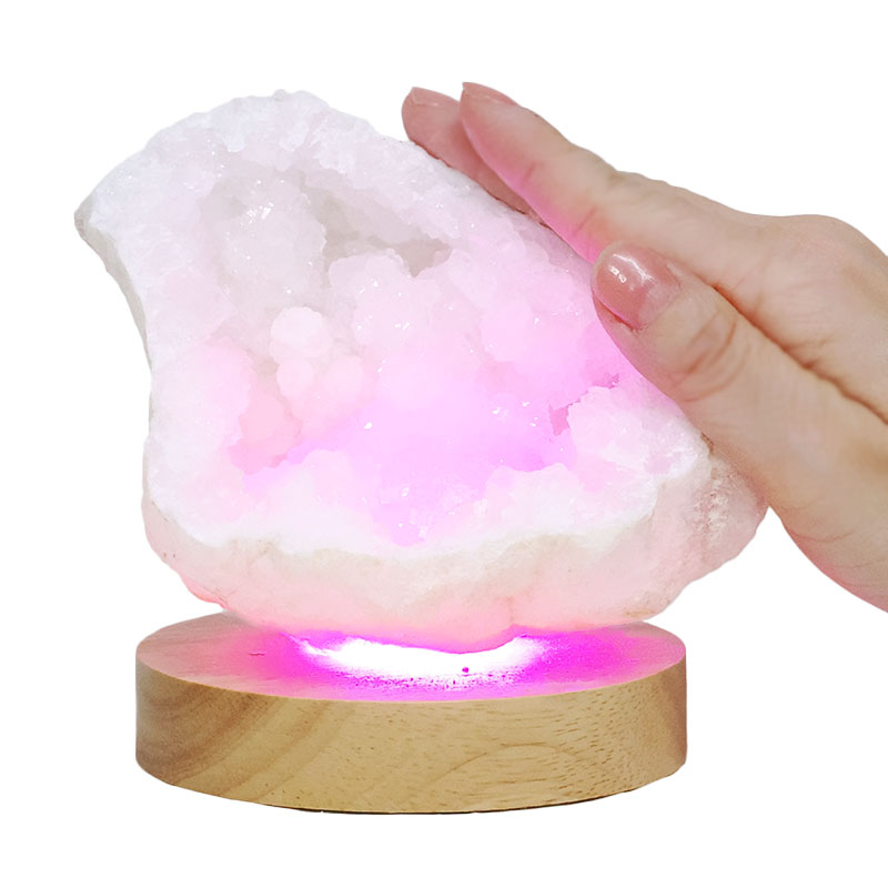 Mini Calcite Cluster With Multicolour LED Large Light Base X454 5 Mini Calcite Cluster With Multicolour LED Large Light Base X454 | Crystal Factory