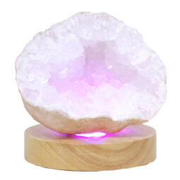 Mini Calcite Cluster With Multicolour LED Large Light Base X455 | Crystal Factory