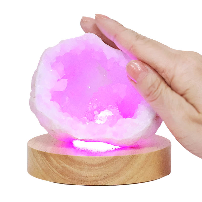 Mini Calcite Cluster With Multicolour LED Large Light Base X456 4 Mini Calcite Cluster With Multicolour LED Large Light Base X456 | Crystal Factory