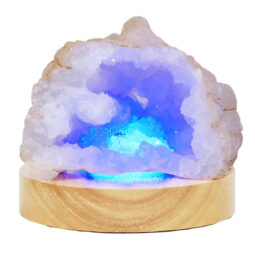 Mini Calcite Cluster With Multicolour LED Large Light Base X459 | Crystal Factory