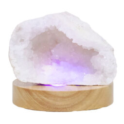 Mini Calcite Cluster With Multicolour LED Large Light Base X464 | Crystal Factory