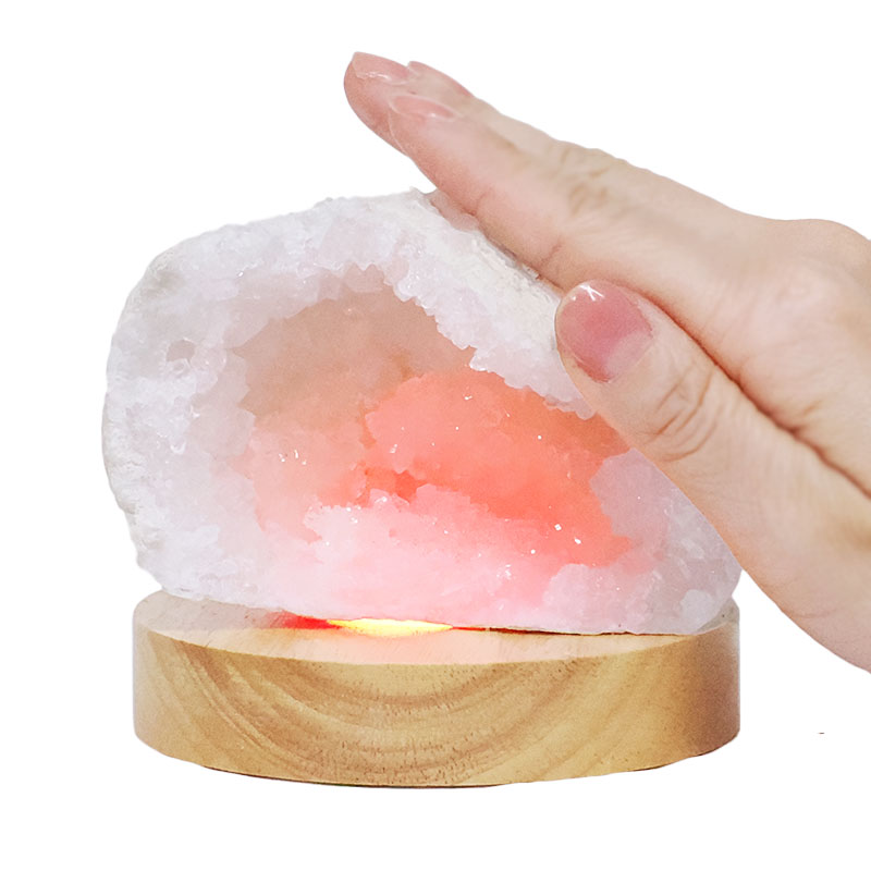 Mini Calcite Cluster With Multicolour LED Large Light Base X464 5 Mini Calcite Cluster With Multicolour LED Large Light Base X464 | Crystal Factory