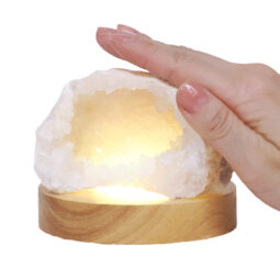 Mini Calcite Cluster With Multicolour LED Large Light Base X467 | Crystal Factory