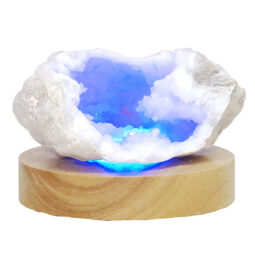 Mini Calcite Cluster With Multicolour LED Large Light Base X468 | Crystal Factory