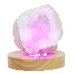 Mini Calcite Cluster With Multicolour LED Large Light Base X472 | Crystal Factory