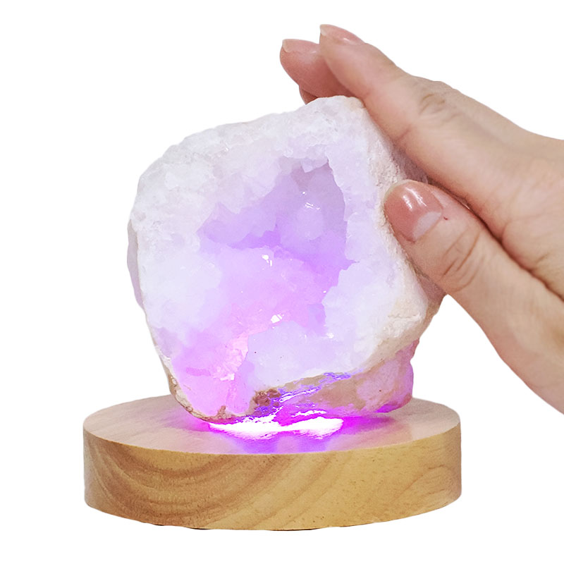 Mini Calcite Cluster With Multicolour LED Large Light Base X472 5 Mini Calcite Cluster With Multicolour LED Large Light Base X472 | Crystal Factory