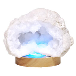 Mini Calcite Cluster With Multicolour LED Large Light Base X474 | Crystal Factory