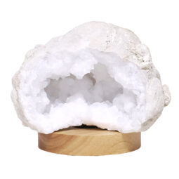 Mini Calcite Cluster With Multicolour LED Large Light Base X474 | Crystal Factory