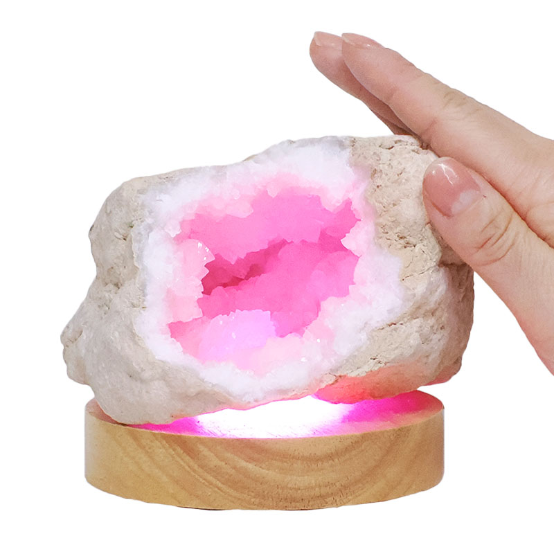 Mini Calcite Cluster With Multicolour LED Large Light Base X475 6 Mini Calcite Cluster With Multicolour LED Large Light Base X475 | Crystal Factory